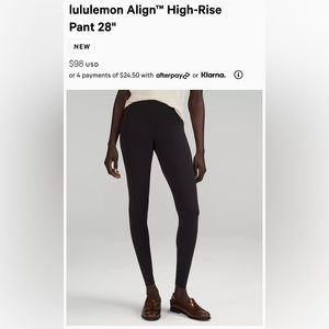 lululemon Align™ High-Rise Pant 28" black size 8